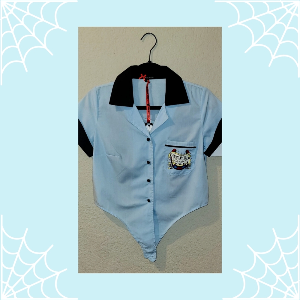 Hell Bunny Derby Doll Front Tie Shirt